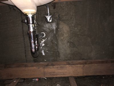 ホテル 漏水工事 排水パイプ 交換後 洗面台 トイレ 神戸市 トラブラン
