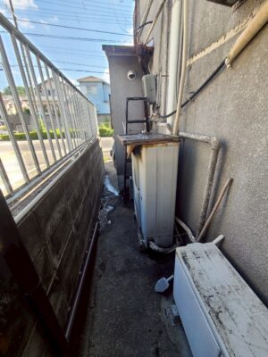 業務用室外機 取外し作業 撤去 エアコン交換工事 店舗 神戸市 トラブラン