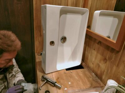 洗面器 水栓 故障 取替え 交換工事 脱着 神戸市 トラブラン